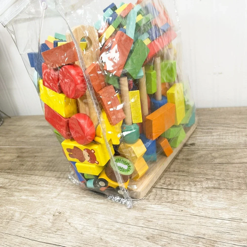 Montessori Wooden Building Blocks, Melissa and Doug Dump Truck and Wood Blocks
